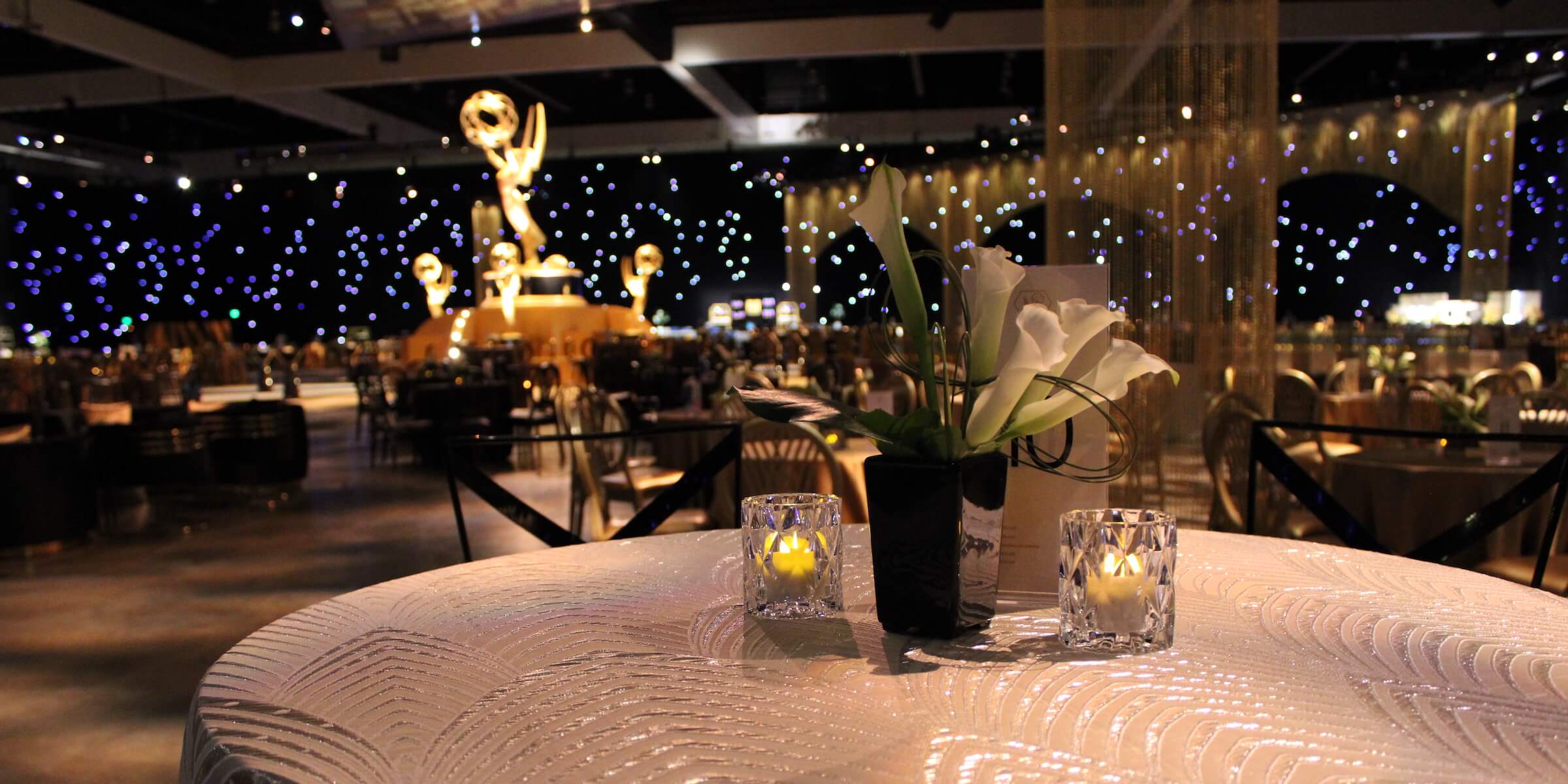 Emmys table setup at LA Convention Center - Desktop Version